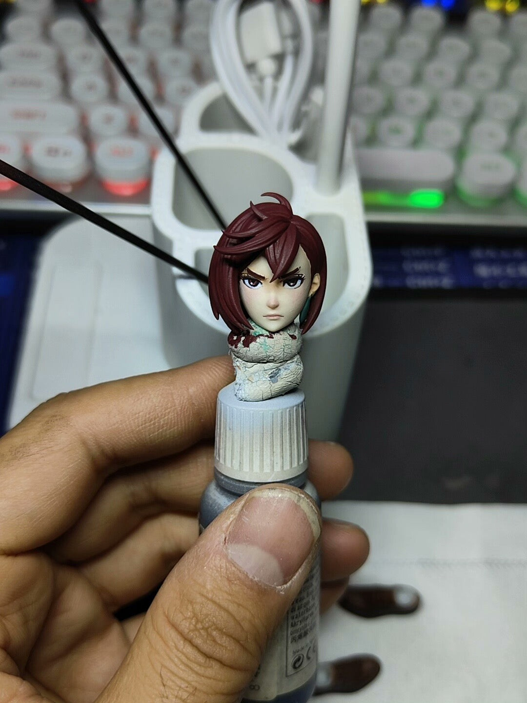 Custom 1/12 Action Figure Dandadan Momo Head Sculpt for Romankey Female Body