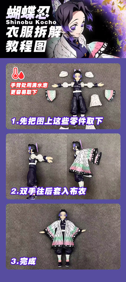 Custom 1/12 Clothing Accessories Clothes for Buzzmod S.H.Figuarts Demon Slayer Shinobu Kocho