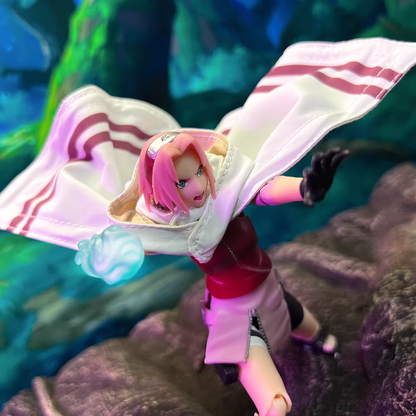 Custom 1/12 Clothing Naruto Team Cloak for SHF Naruto Hinata and Sakura