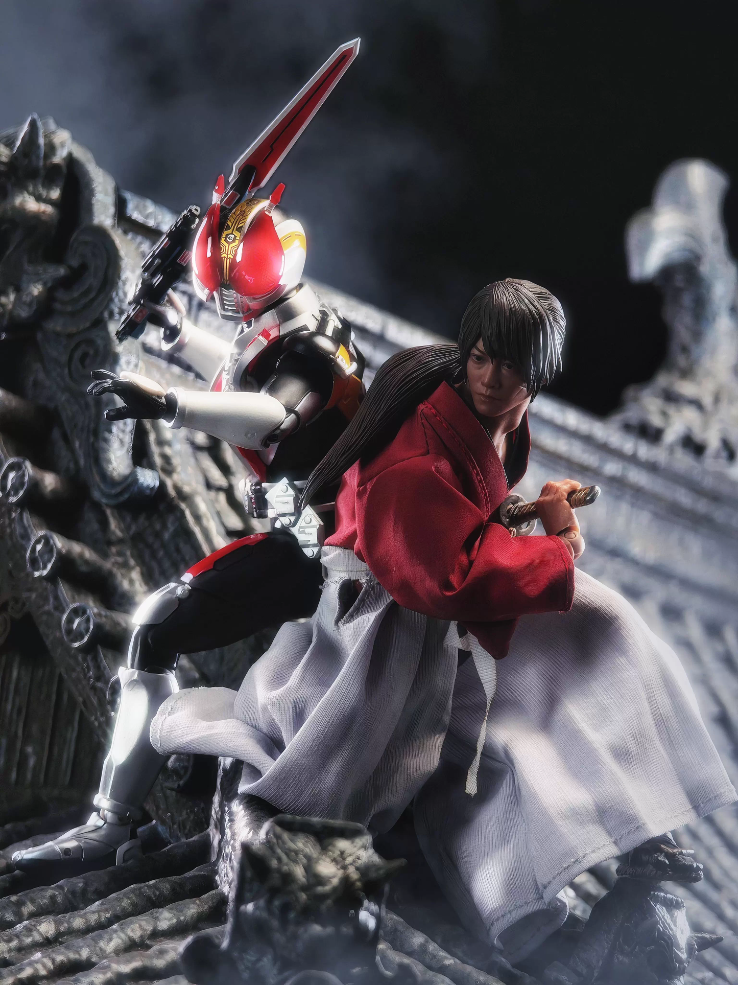 Custom 1/12 Clothing Accessories Clothes for Rurouni Kenshin Samurai Outfit and One Piece Law