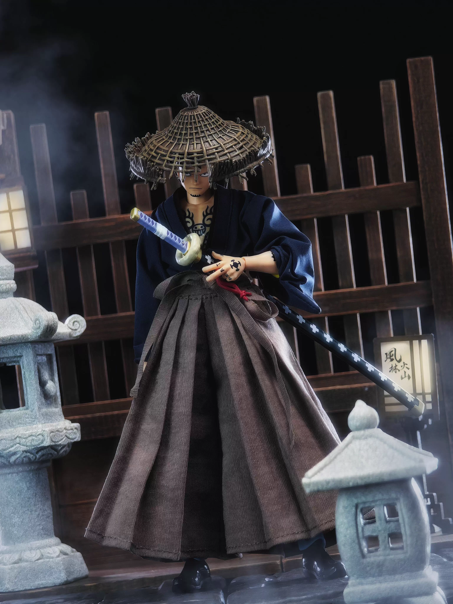 Custom 1/12 Clothing Accessories Clothes for Rurouni Kenshin Samurai Outfit and One Piece Law