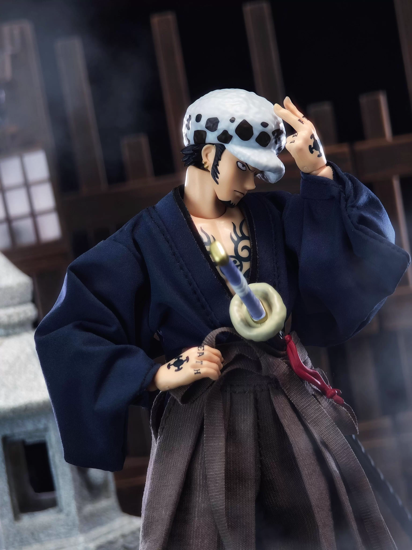 Custom 1/12 Clothing Accessories Clothes for Rurouni Kenshin Samurai Outfit and One Piece Law