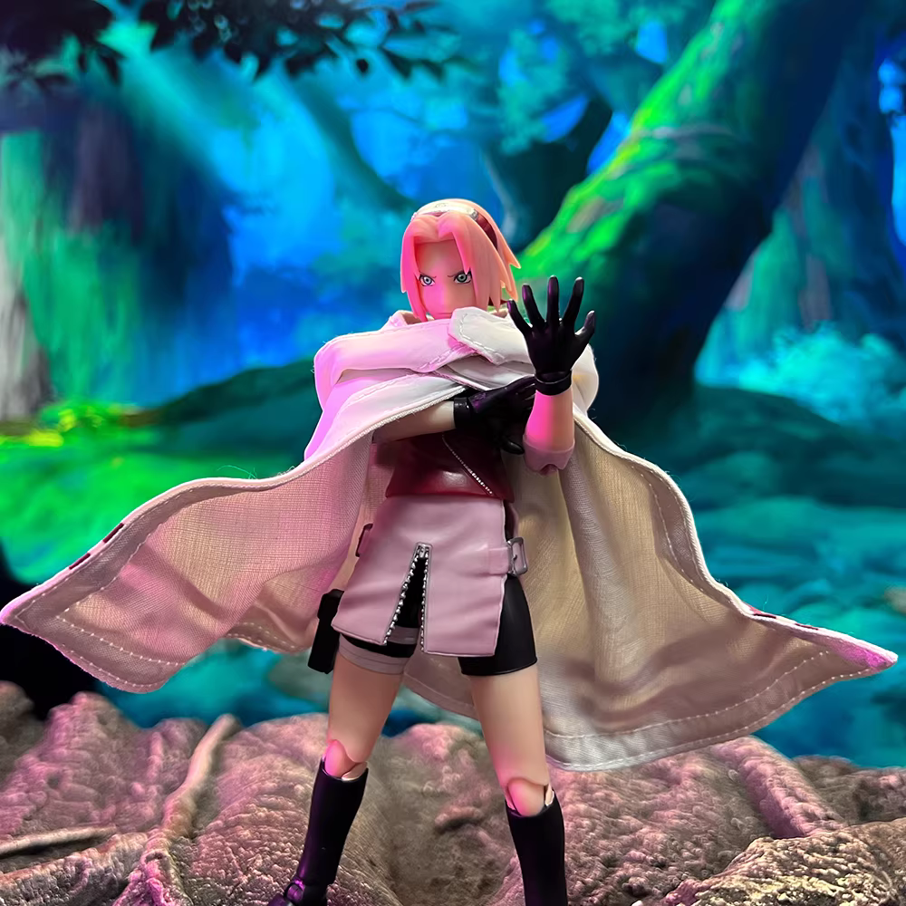 Custom 1/12 Clothing Naruto Team Cloak for SHF Naruto Hinata and Sakura
