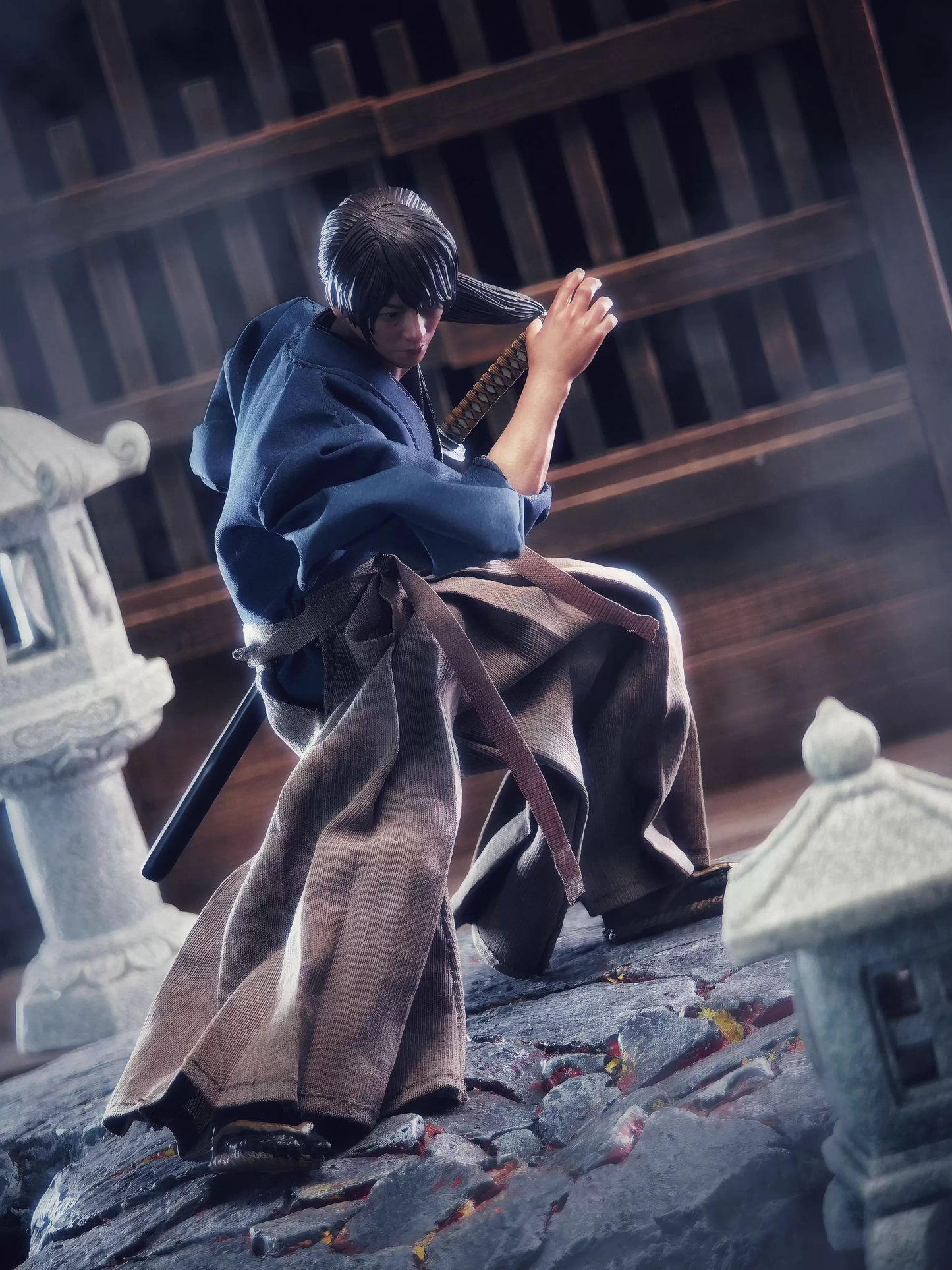 Custom 1/12 Clothing Accessories Clothes for Rurouni Kenshin Samurai Outfit and One Piece Law