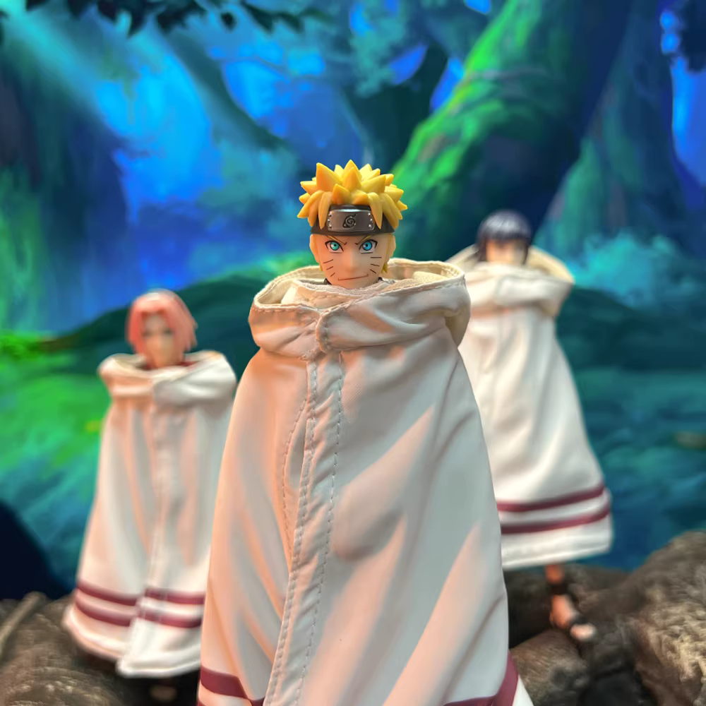 Custom 1/12 Clothing Naruto Team Cloak for SHF Naruto Hinata and Sakura