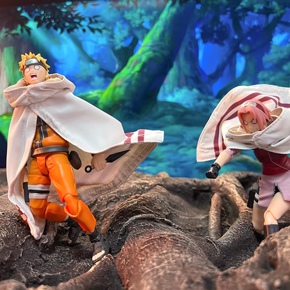 Custom 1/12 Clothing Naruto Team Cloak for SHF Naruto Hinata and Sakura