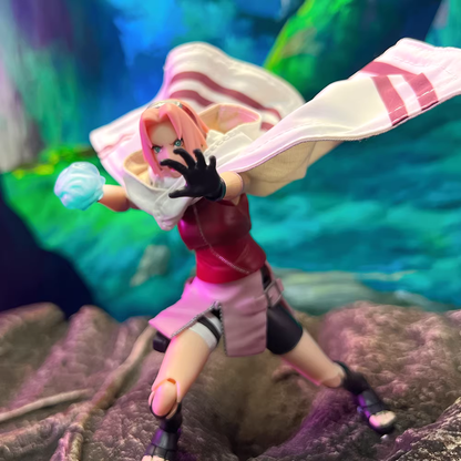 Custom 1/12 Clothing Naruto Team Cloak for SHF Naruto Hinata and Sakura