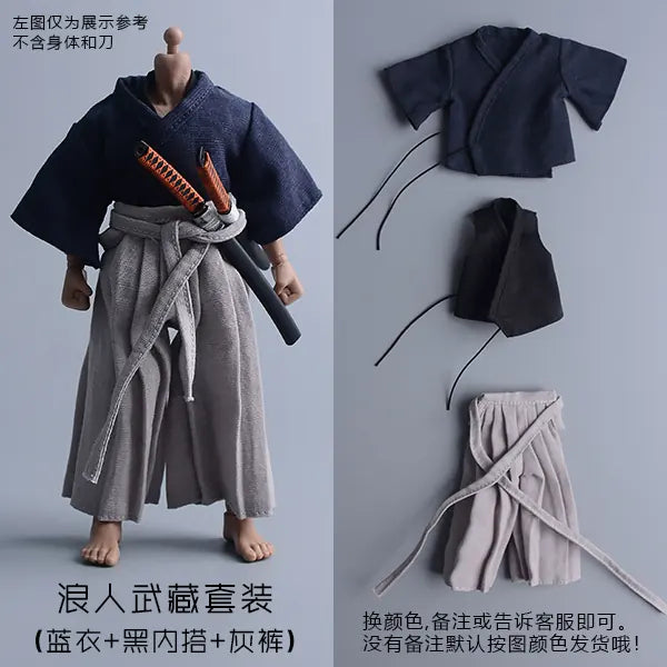 Custom 1/12 Clothing Accessories Samurai Costume for 1/12 Scale Action Figure