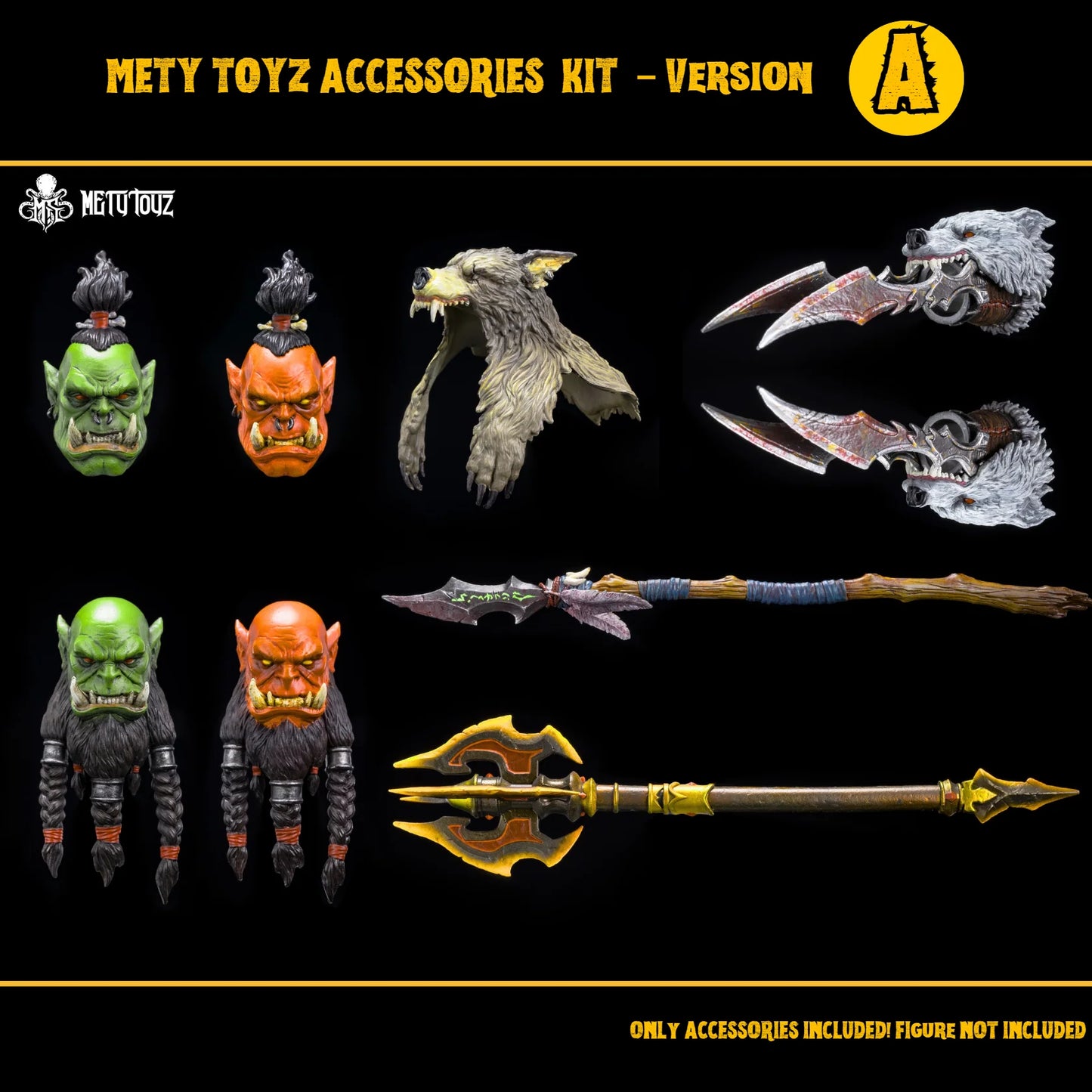 (Pre-Order) Mety Toyz Orc Accessories Kit Version A and B for Mety toyz/Hero toys figures