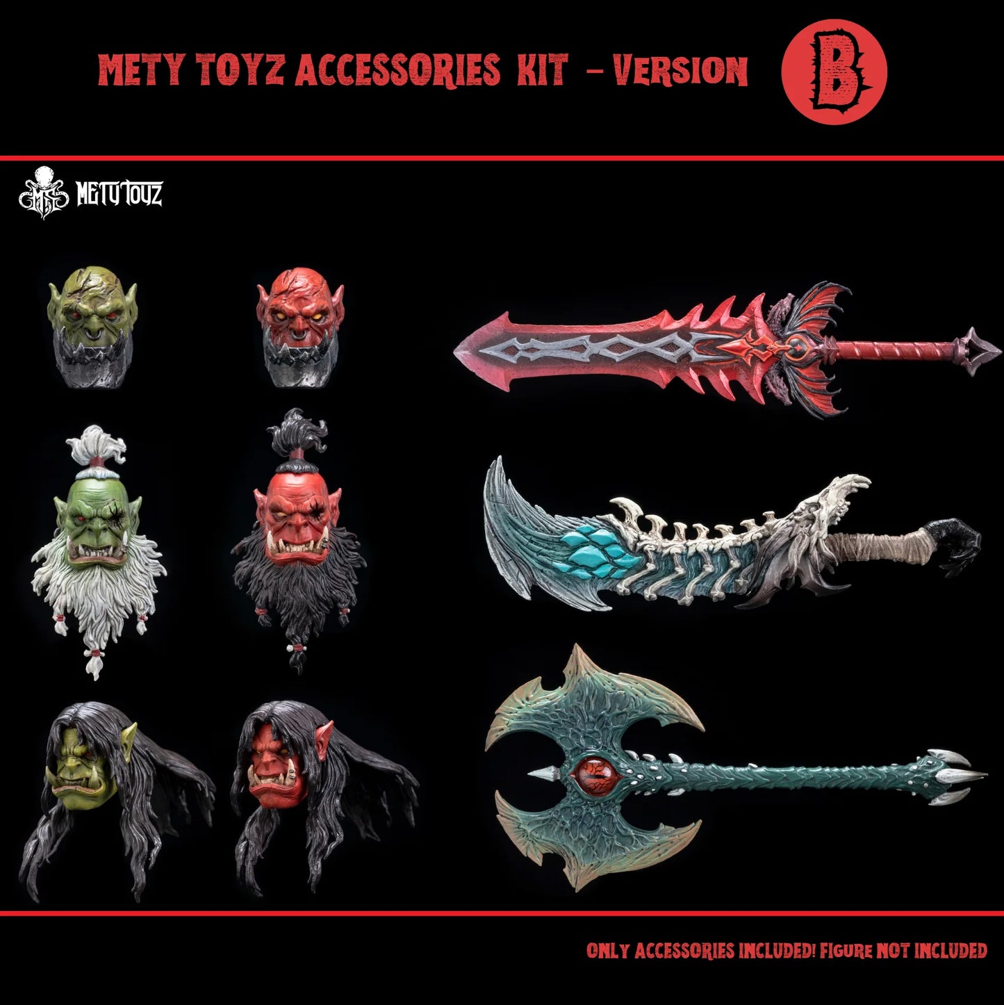 (Pre-Order) Mety Toyz Orc Accessories Kit Version A and B for Mety toyz/Hero toys figures