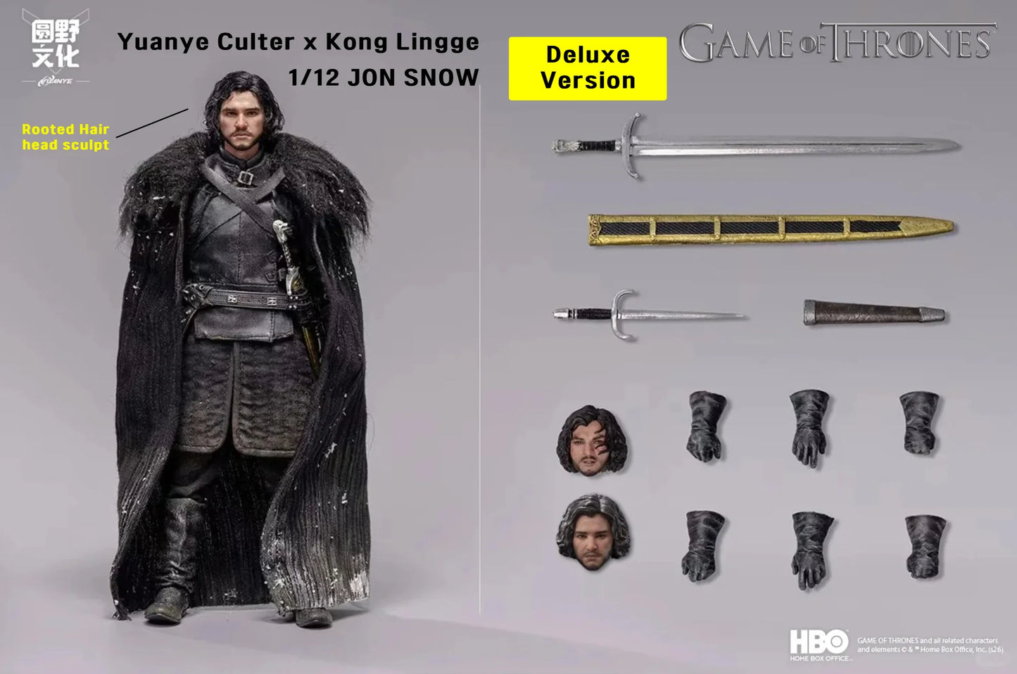 (Pre-Order) Yuanye Culture x Kong Lingge 1/12 Offical Licensed Game of Thrones Jon Snow Standard/Deluxe/Kit