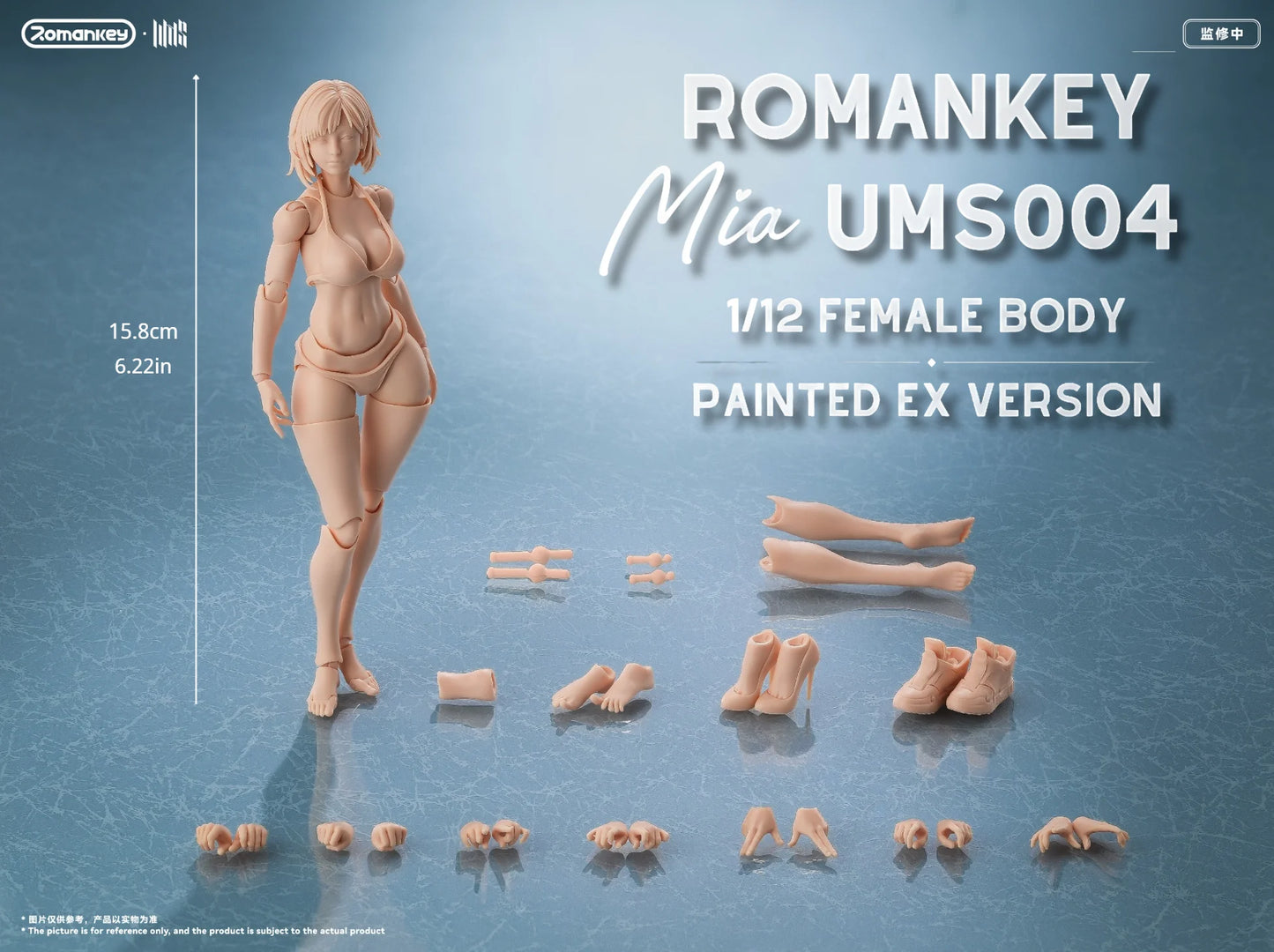 (Pre-Order) Romankey 1/12 Mia UMS004 female body action figure Unpainted and Ex Painted