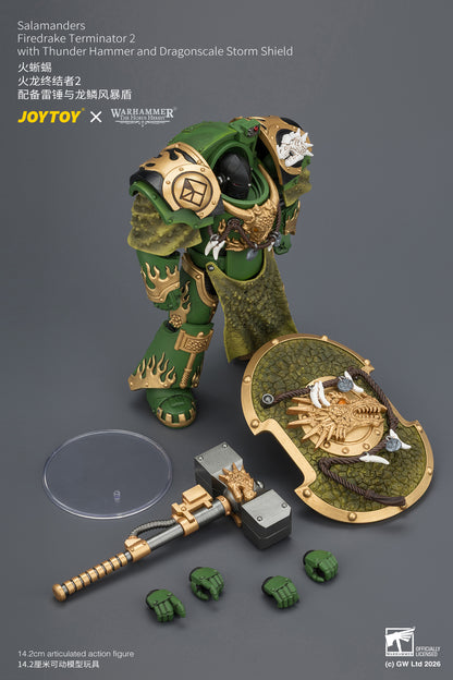 (Pre-Order) Warhammer The Horus Heresy Salamanders Firedrake Terminator 2 with Thunder Hammer and Dragonscale Storm Shield