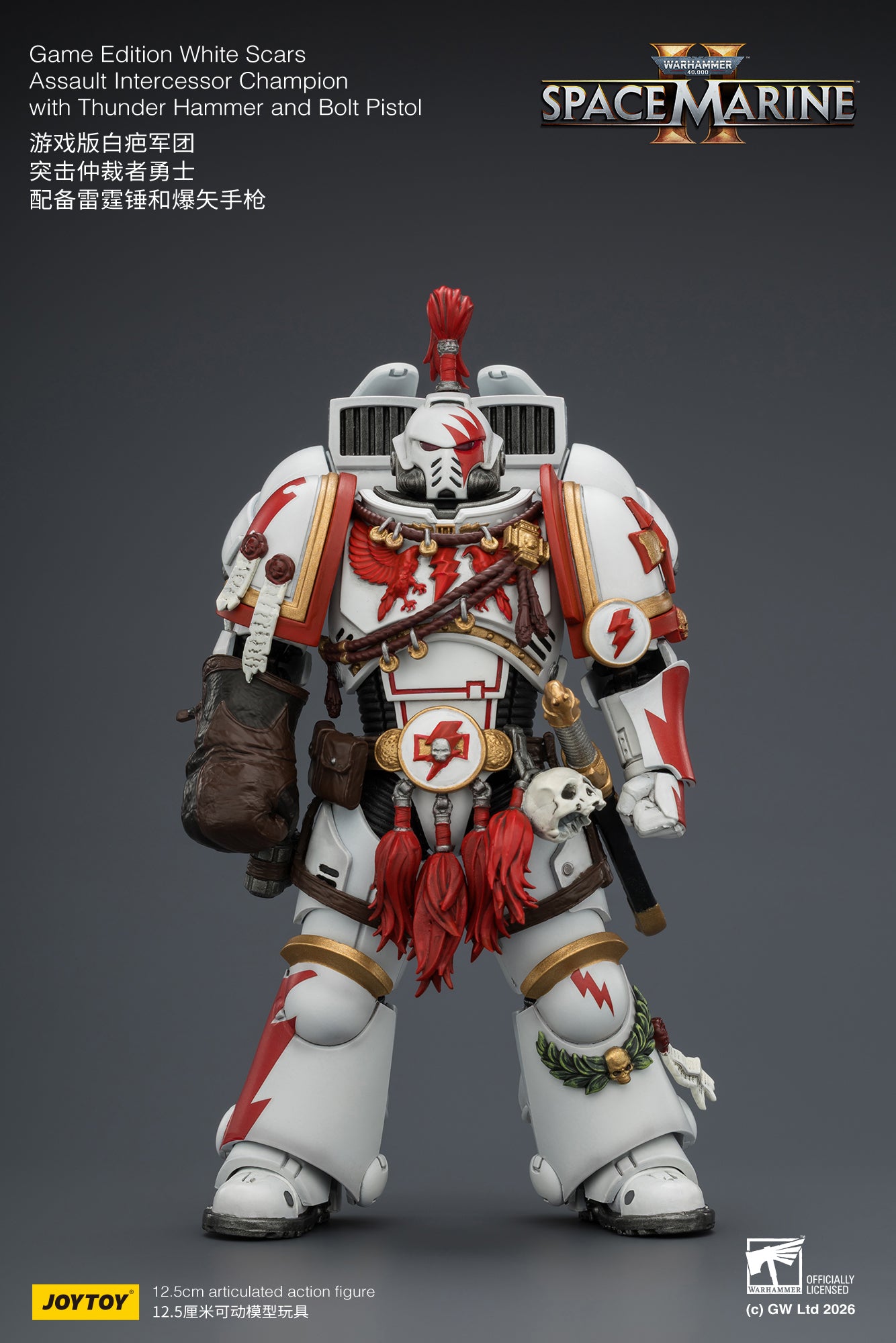 (Pre-Order) Warhammer 40k Game Edition White Scars Assault Intercessor Champion with Thunder Hammer and Bolt Pistol