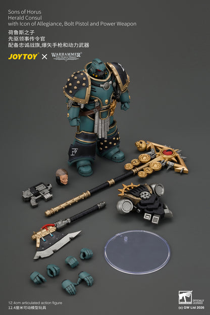 (Pre-Order) Warhammer The Horus Heresy Sons of Horus Herald Consul with Icon of Allegiance, Bolt Pistol and Power Weapon