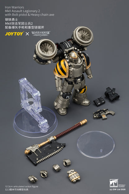 (Pre-Order) Warhammer The Horus Heresy Iron Warriors MkII Assault Legionary 2 with Bolt pistol & Heavy chain axe