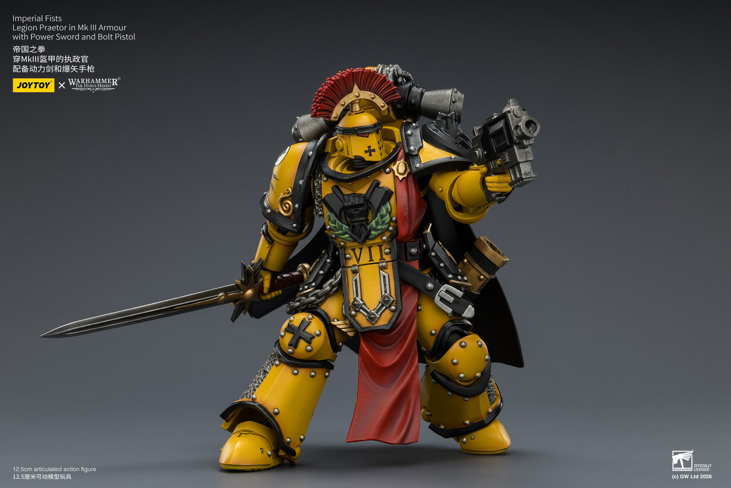(Pre-Order) Warhammer The Horus Heresy Imperial Fists Legion Praetor in Mk III Armour with Power Sword and Bolt Pistol