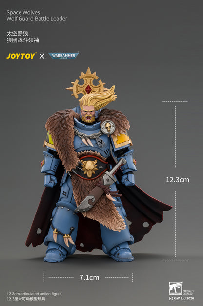 (Pre-Order) Warhammer 40k Space Wolves Wolf Guard Battle Leader with Master-crafted Power Weapon, Storm Shield, Thunder Hammer,Master-crafted Heavy Bolt Pistol, and Plasma Pistol