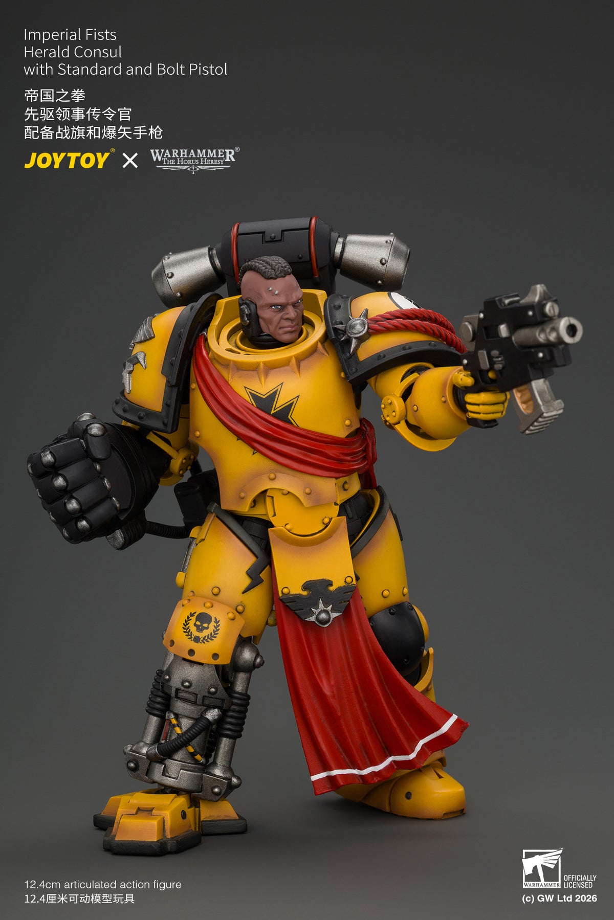 (Pre-Order) Warhammer The Horus Heresy Imperial Fists Herald Consul with Standard and Bolt Pistol