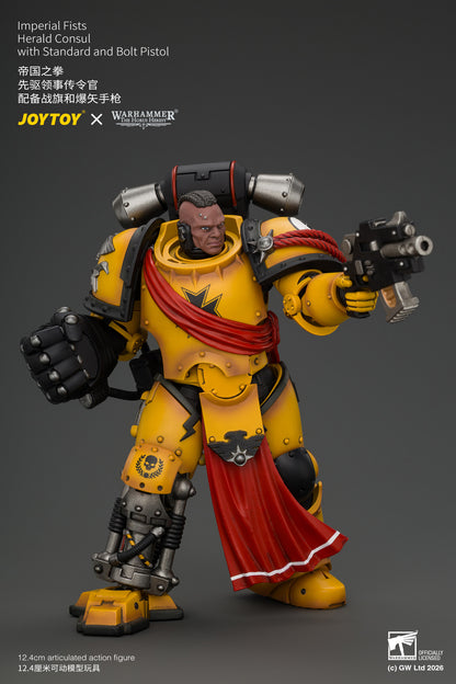 (Pre-Order) Warhammer The Horus Heresy Imperial Fists Herald Consul with Standard and Bolt Pistol
