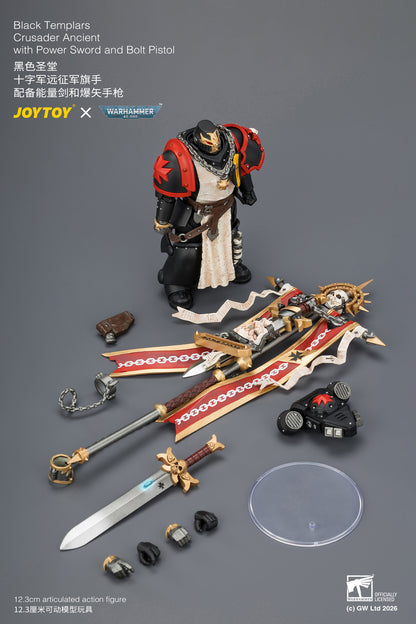 (Pre-Order) Warhammer 40k Black Templars Crusader Ancient with Power Sword and Bolt Pistol