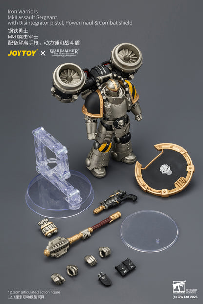 (Pre-Order) Warhammer The Horus Heresy Iron Warriors MkII Assault Sergeant with Disintegrator pistol, Power maul & Combat shield