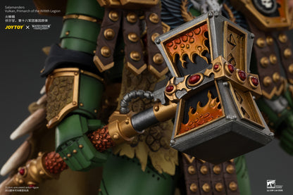 (Pre-Order) Warhammer The Horus Heresy Salamanders Vulkan, Primarch of the XVlllth Legion with Dawnbringer, The Furnace's Heart and Dragon's Breath Gauntlet