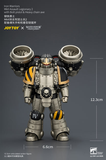 (Pre-Order) Warhammer The Horus Heresy Iron Warriors MkII Assault Legionary 2 with Bolt pistol & Heavy chain axe