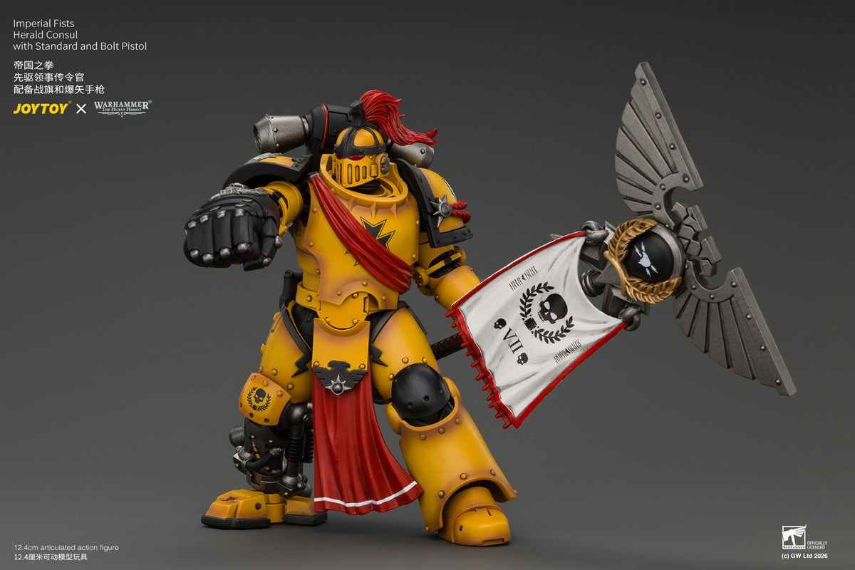 (Pre-Order) Warhammer The Horus Heresy Imperial Fists Herald Consul with Standard and Bolt Pistol