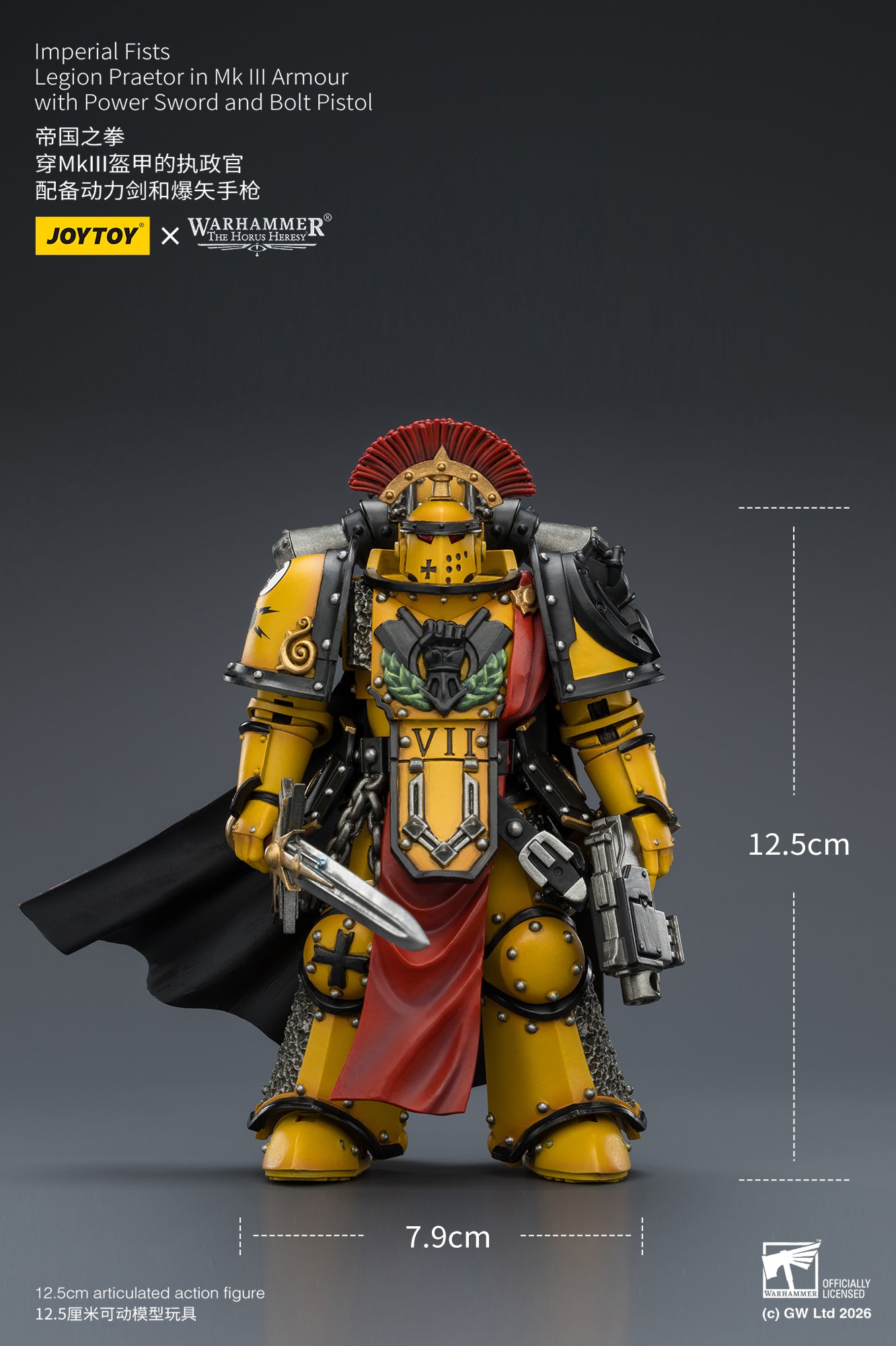 (Pre-Order) Warhammer The Horus Heresy Imperial Fists Legion Praetor in Mk III Armour with Power Sword and Bolt Pistol