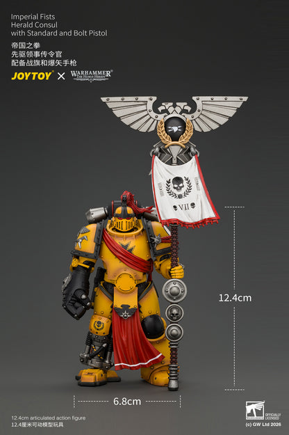 (Pre-Order) Warhammer The Horus Heresy Imperial Fists Herald Consul with Standard and Bolt Pistol