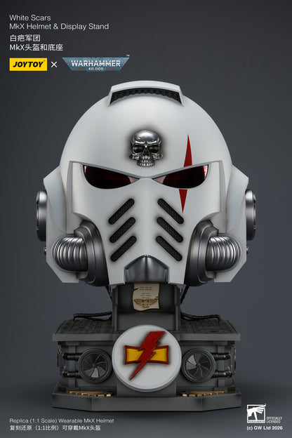 (Pre-Order) Warhammer 40k White Scars MkX Helmet& Display Stand