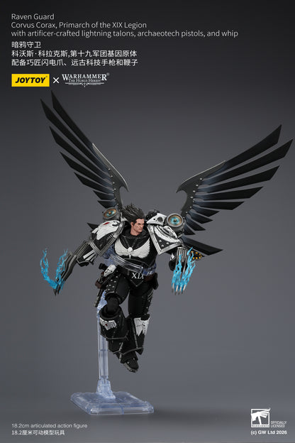 (Pre-Order) Warhammer The Horus Heresy Raven Guard Corvus Corax, Primarch of the XIX Legion with artificer-crafted lightning talons, archaeotech pistols, and whip