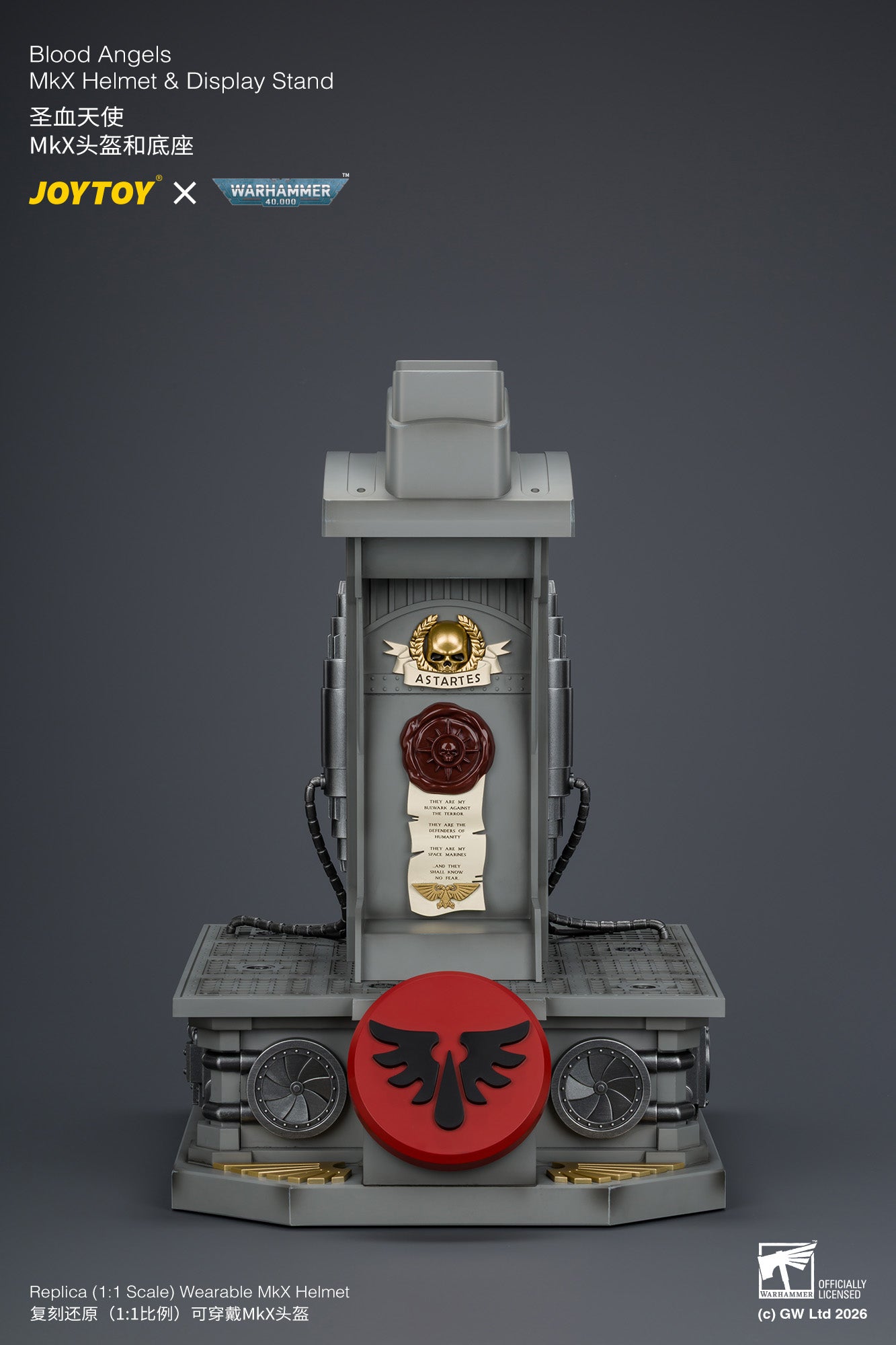 (Pre-Order) Warhammer 40k Blood Angels MkX Helmet & Display Stand