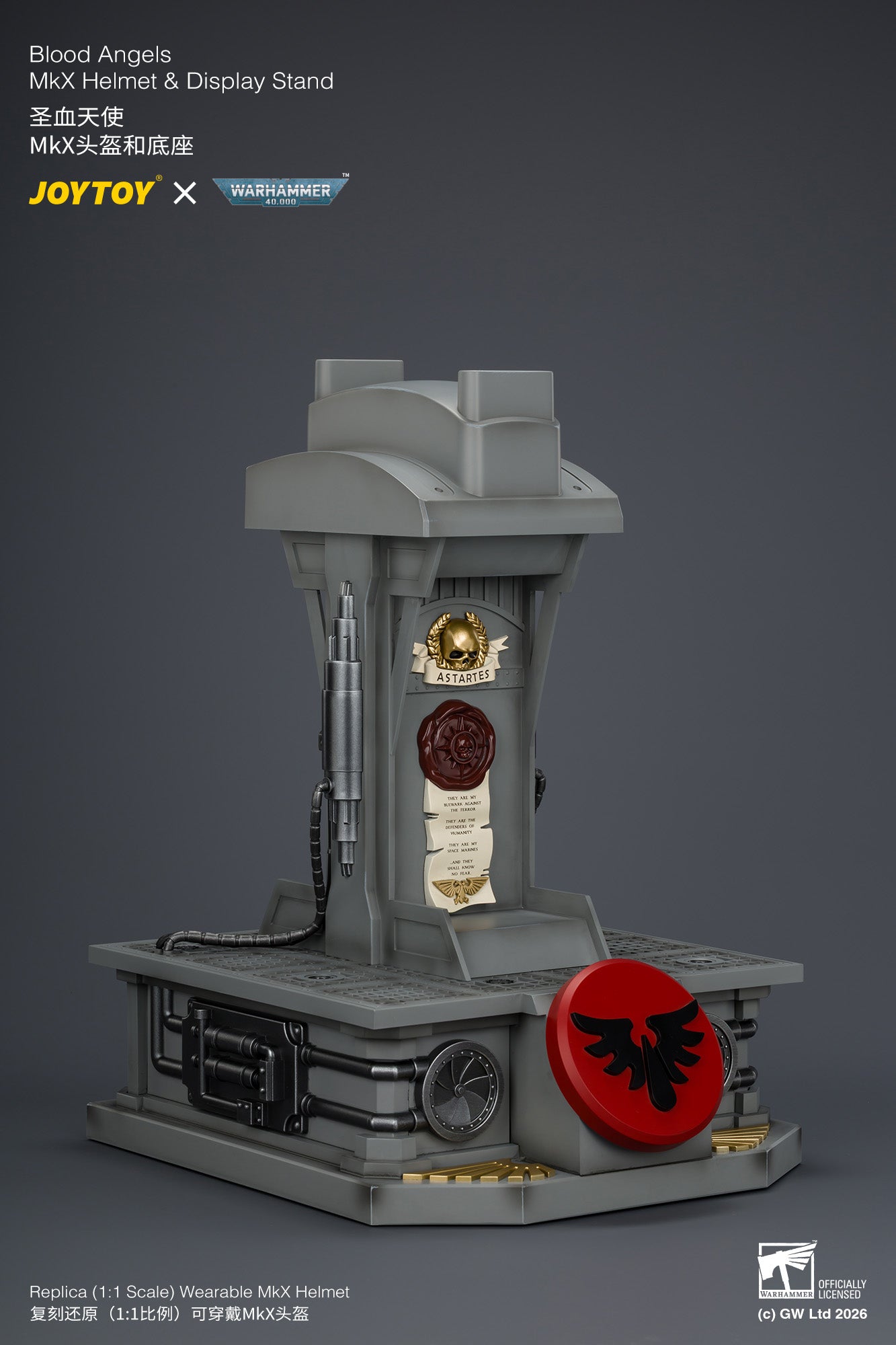 (Pre-Order) Warhammer 40k Blood Angels MkX Helmet & Display Stand
