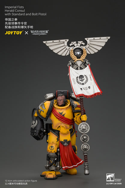 (Pre-Order) Warhammer The Horus Heresy Imperial Fists Herald Consul with Standard and Bolt Pistol