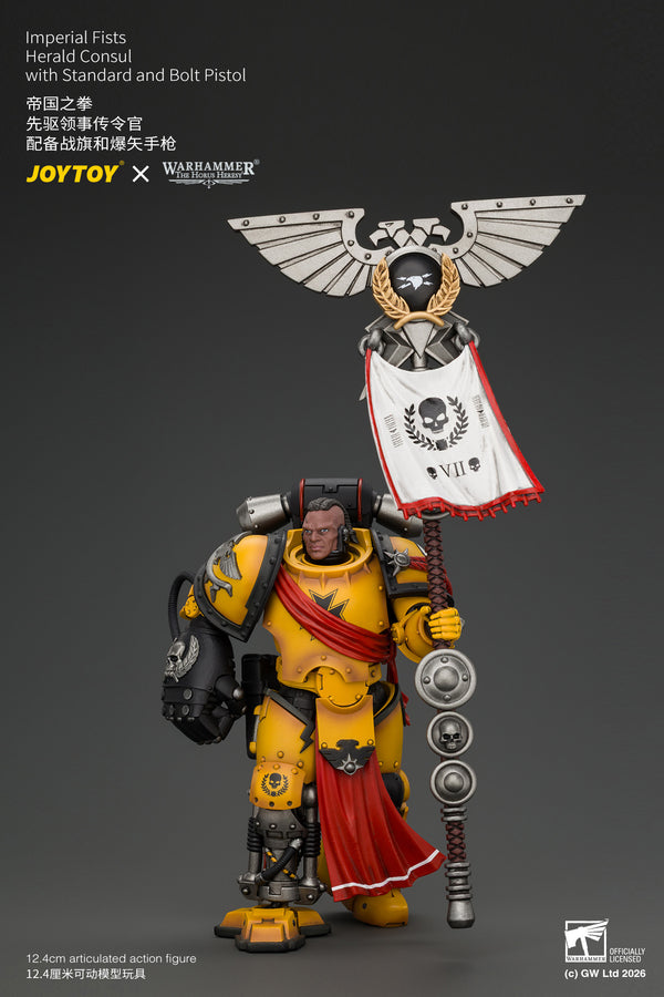 (Pre-Order) Warhammer The Horus Heresy Imperial Fists Herald Consul with Standard and Bolt Pistol