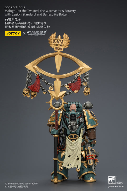 (Pre-Order) Warhammer The Horus Heresy Sons of Horus Maloghurst the Twisted, the Warmaster's Equerry with Legion Standard and Banestrike Bolter