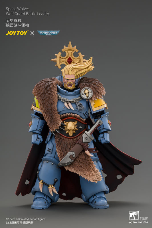(Pre-Order) Warhammer 40k Space Wolves Wolf Guard Battle Leader with Master-crafted Power Weapon, Storm Shield, Thunder Hammer,Master-crafted Heavy Bolt Pistol, and Plasma Pistol