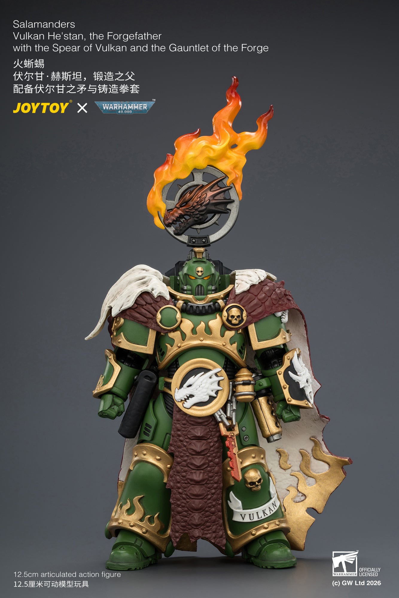 (Pre-Order) Warhammer 40k Salamanders Vulkan He'stan, the Forgefather with the Spear of Vulkan and the Gauntlet of the Forge