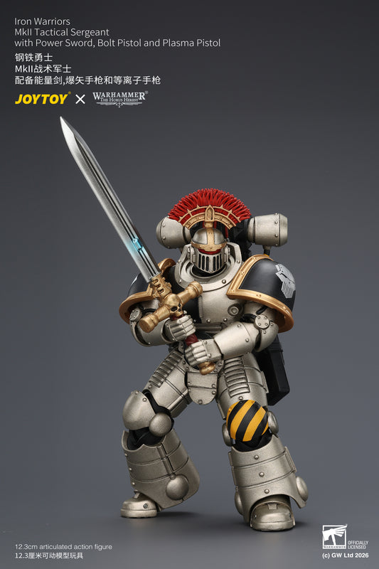 (Pre-Order) Warhammer The Horus Heresy Iron Warriors Mkll Tactical Sergeant with Power Sword, Bolt Pistol and Plasma Pistol