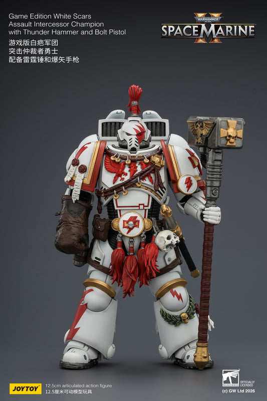 (Pre-Order) Warhammer 40k Game Edition White Scars Assault Intercessor Champion with Thunder Hammer and Bolt Pistol