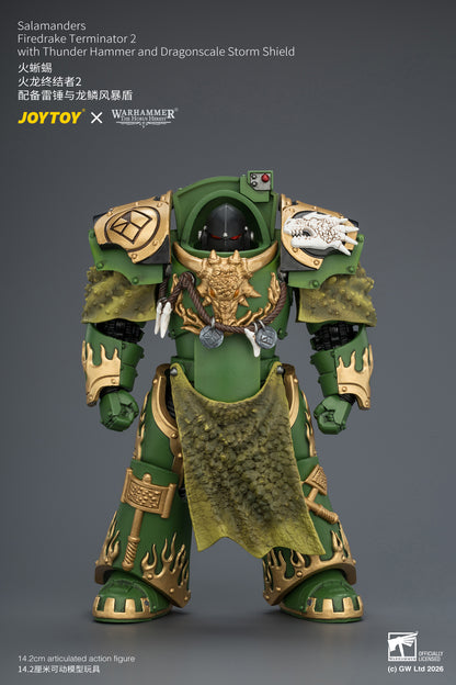 (Pre-Order) Warhammer The Horus Heresy Salamanders Firedrake Terminator 2 with Thunder Hammer and Dragonscale Storm Shield