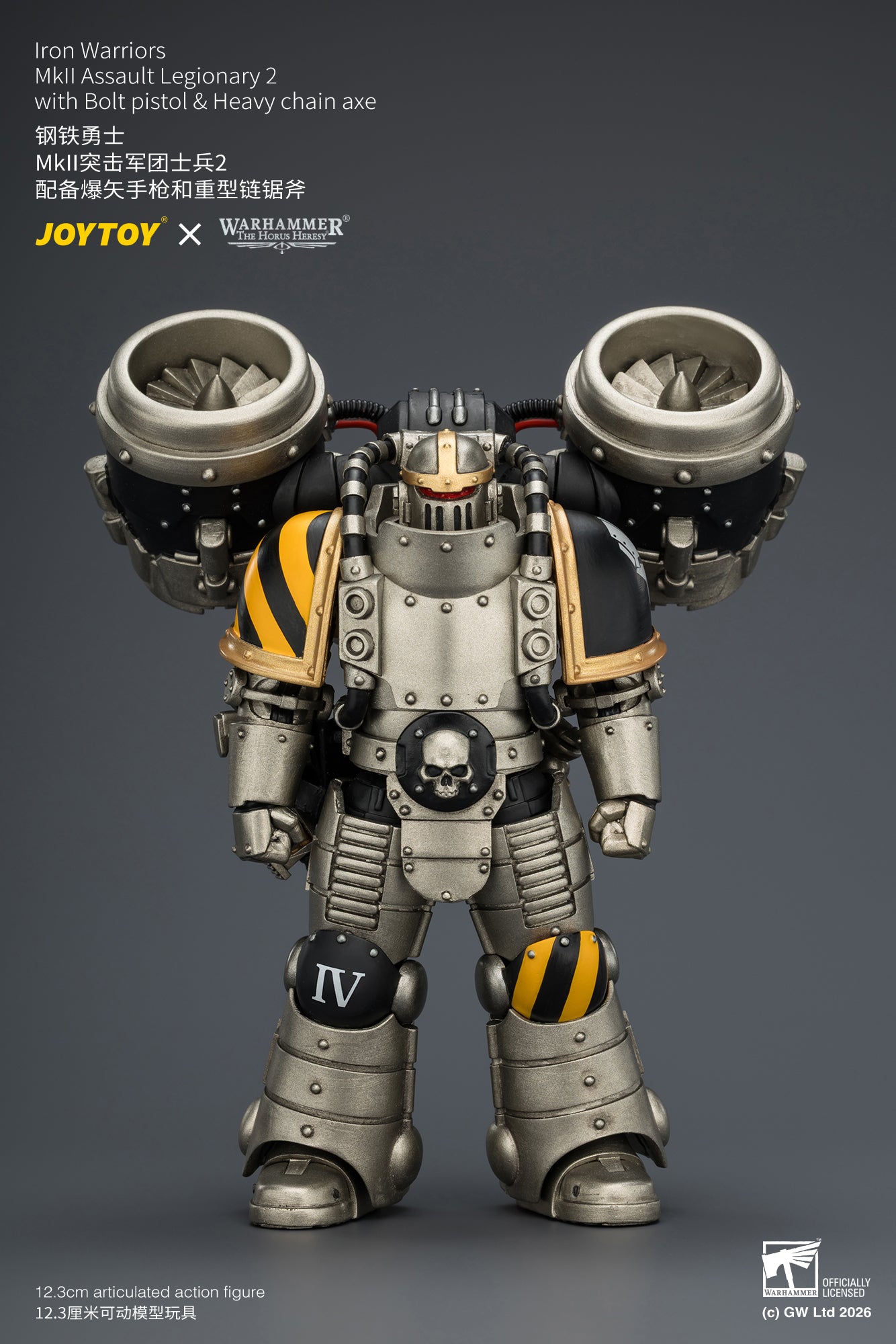 (Pre-Order) Warhammer The Horus Heresy Iron Warriors MkII Assault Legionary 2 with Bolt pistol & Heavy chain axe