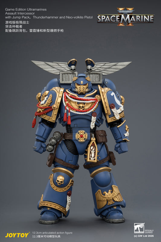 (Pre-Order) Warhammer 40k Game Edition Ultramarines Assault Intercessor  with Jump Pack, Thunderhammer and Neo-volkite Pistol