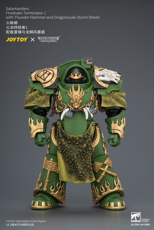 (Pre-Order) Warhammer The Horus Heresy Salamanders Firedrake Terminator 1 with Thunder Hammer and Dragonscale Storm Shield