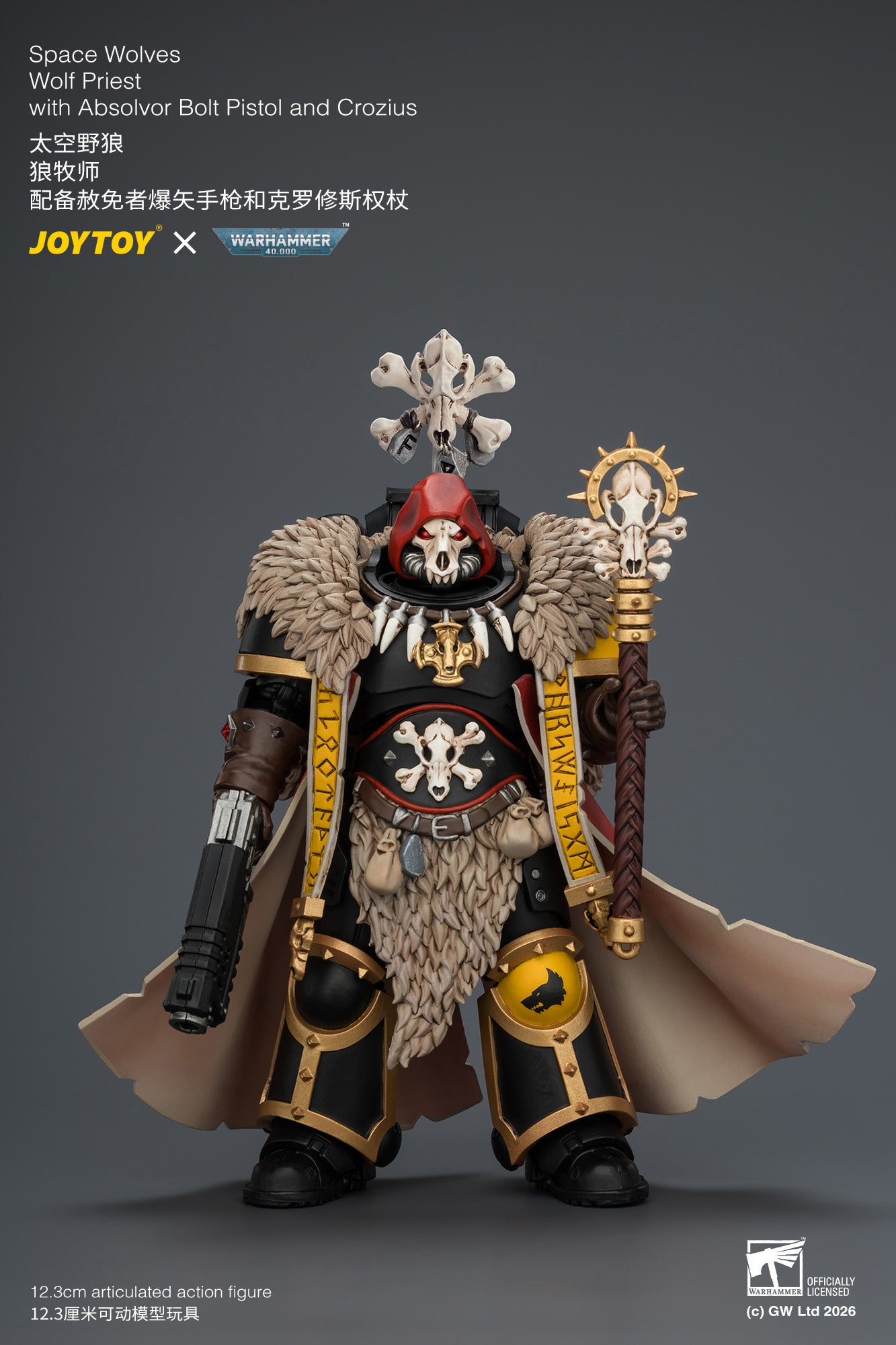 (Pre-Order) Warhammer 40k Space Wolves Wolf Priest with Absolvor Bolt Pistol and Crozius