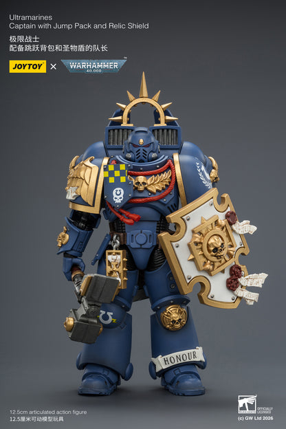 (Pre-Order) Warhammer 40k Ultramarines Captain with Jump Pack and Relic Shield
