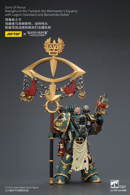 (Pre-Order) Warhammer The Horus Heresy Sons of Horus Maloghurst the Twisted, the Warmaster's Equerry with Legion Standard and Banestrike Bolter