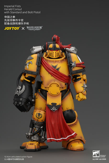 (Pre-Order) Warhammer The Horus Heresy Imperial Fists Herald Consul with Standard and Bolt Pistol